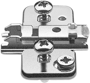 Blum monteringsplate 37mm, H0, zwilling, m. 5mm expando-dübel+skrue, exenter høydejustering,stål