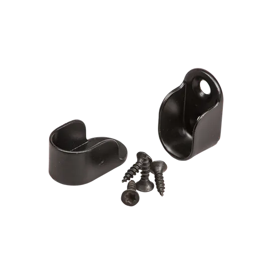 Garderoberørholder Oval  30x15mm Matt Sort 2stk