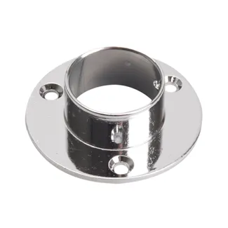 Garderoberørholder Ø25mm Veggfeste M/Stoppskrue Krom