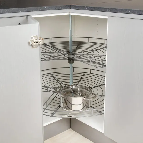 Hjørnekarusell Pelly 3/4-Sett Topp- & Bunnmontert Stolpe Singel Antrasitt