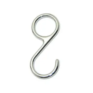 S-krok for garderoberør Ø25mm blank krom