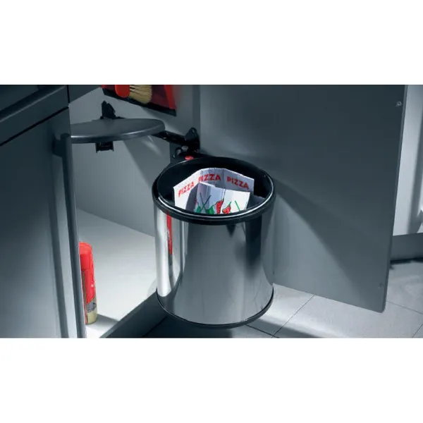 Søppelbøtte Hailo Mono 12L Rustfritt Stål Blank/Sort