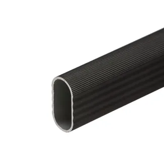 Garderoberør oval Ø30mm 4m anodisert alu sort