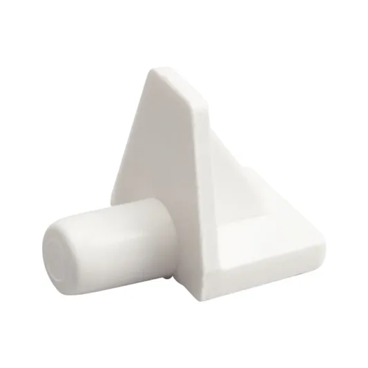 Hyllbærer V-Modell Plast Tapp Ø5mm Hvit
