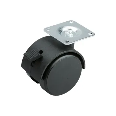 Møbelhjul  Ø50mm 25kg M/Brems Sort