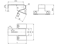 Sokkelklips 57,2x50x0,5mm Metall 