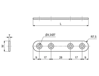 Koblingsjern 80x15mm 4 Hull