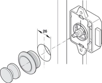 Trykknapp Til Trykklås  19mm Front Matt Krom