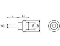Hyllebærer Glass 5mm Krom M/Sort Ring