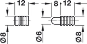 Styrebolt Ø8x20,5 mm Elgalvanisert