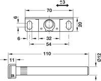 Hyllebærer Skjult Ø12mm L110mm