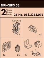 Beslagssett Eku Clipo 36 H 36kg 2-Dører