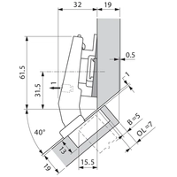 Hengsel Blum 45° III M/Demper Inserta