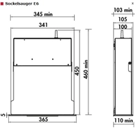 Sokkelstøvsuger Gronbach 230V/600W Alu-Front 
