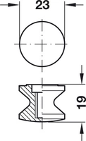 Trykknapp Til Trykklås 19mm Front Hvit