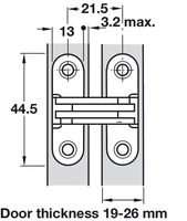 Lamellhengsel H=44,5 for dør 19-24mm