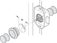 Trykknapp Til Trykklås  19mm Front Matt Krom