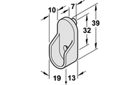 Garderoberørholder Oval Dübler  30x15mm 5mm Krom 