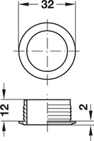 Rosett Trykklås 19mm Hvit 
