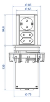 Kontakt Elevator 1-Kontakt 2-USB Rustfritt Stål