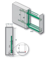 Uttrekk Kesseböhmer 150mm M/Hylle + Håndkleholder Krom
