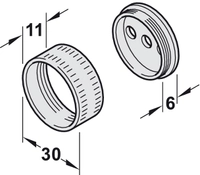Garderoberørholder Teka Ø25mm 3-Delt Nikkel