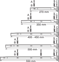 Metabox Blum Høyde H (150mm) Hvit - Flere Lengder