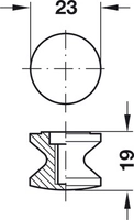 Trykknapp Til Trykklås  19mm Front Matt Krom