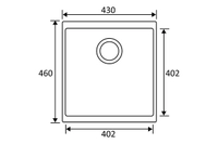 Kjøkkenvask Essent komposit sort 1 kum, plan og underlim 430x460mm