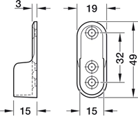 Garderoberørholder Oval For 30x15mm Messing
