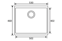 Kjøkkenvask Essent komposit sort 1 kum, plan og underlim 530x460mm