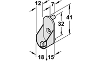 Garderoberrørholder Oval   30x15mm Krom