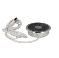 Trådløs ladeplate, USB-A/C, Ø60mm, 1,1m kabel inkl/lader QC3.0