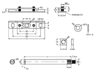 Hyllebærer Vario Skjult 10mm L102mm Plate 