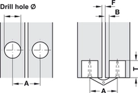 Zysa lamellhengsel, mess, Ø/10mm, for 14-19mm dør