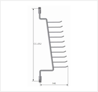 Slipsholder Pelly 363x146mm Krom 