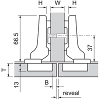 Hengsel Blum 110° Halvdekk M/Demper Inserta