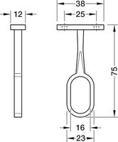 Midtholder Oval Til Garderoberør 30x15mm Sort