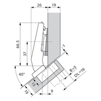Hengsel Blum 45° III M/Demper Inserta