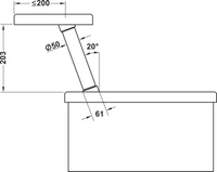 Barkonsoll krom polert, 20°, 203mm
