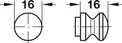 Trykknapp Til Trykklås Mini 16mm Front Hvit 