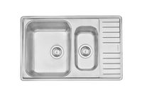 Kjøkkenvask Lyria 1 1/2 kum med rille vendbar 790x500 uten hull