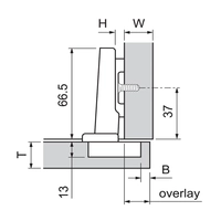 Hengsel Blum 110° Heldekk M/Demper Dübel