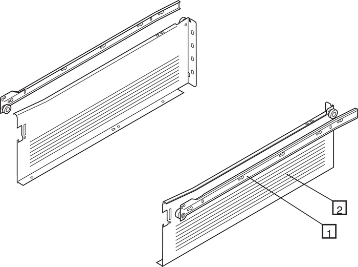 Metabox Blum Høyde H (150mm) Hvit - Flere Lengder