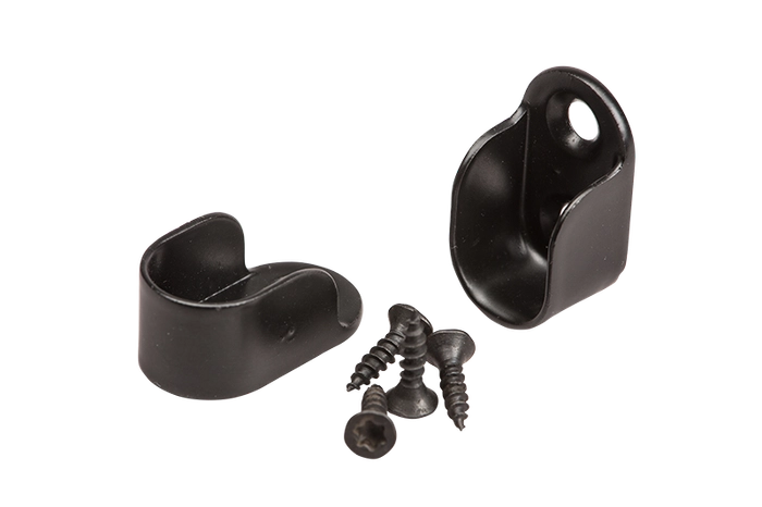 Garderoberørholder Oval  30x15mm Matt Sort 2stk