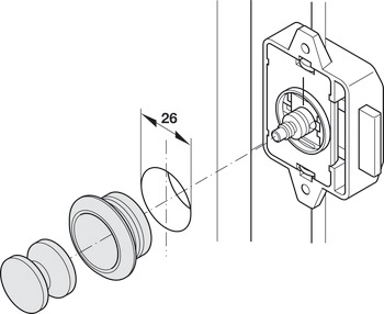 Trykknapp Til Trykklås  19mm Front Matt Krom