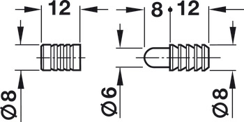 Styrebolt Ø8x20,5 mm Elgalvanisert