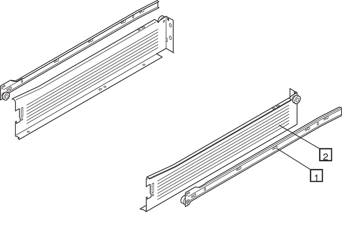 Metabox Blum Høyde M (86mm) Hvit - Flere Lengder