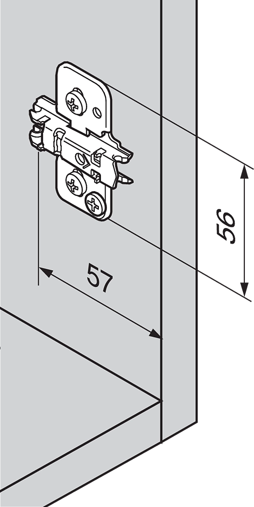 Monteringsplate Blum H0 37mm Expando M/Exenter Høydejustering Svart Onyx