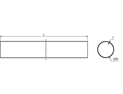 Garderoberør  Teka Ø25x0,7mm 3m Krom